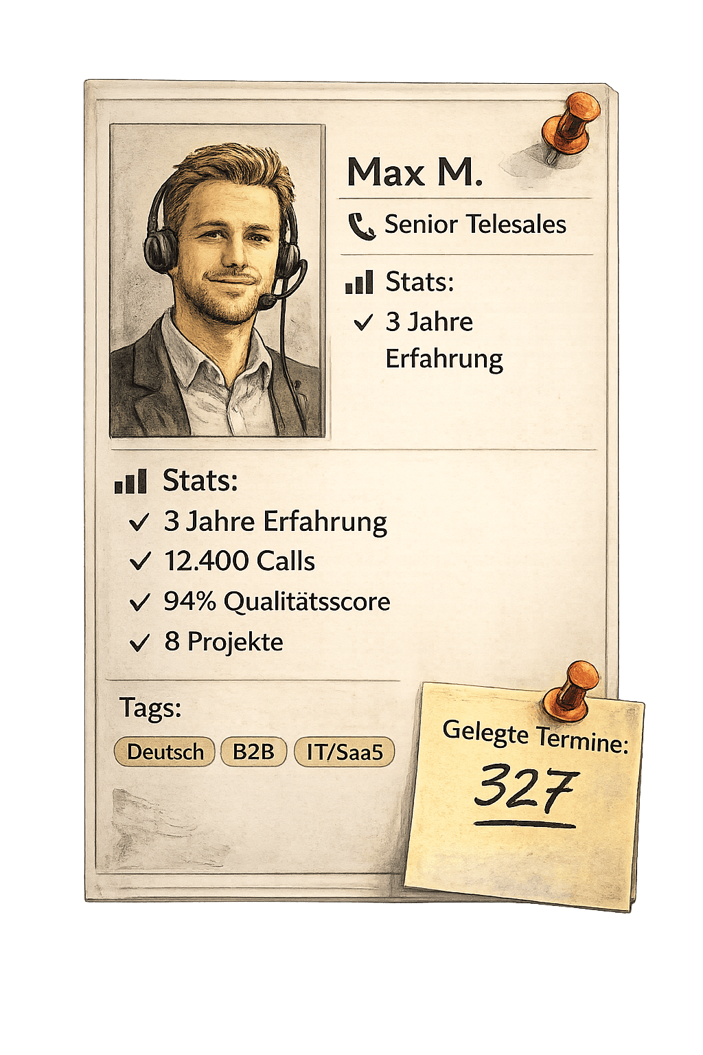 Profilkarte: Max M. — Senior Telesales Agent